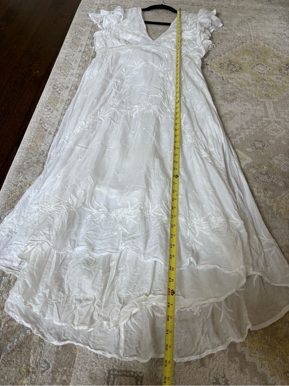 Anthropologie Love the Label White Embroidered High Low Dress - Picture 9 of 10
